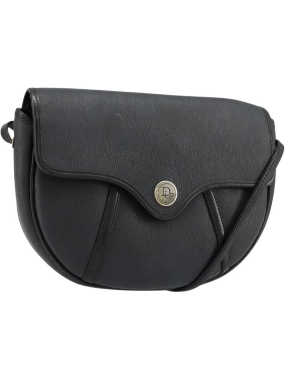 Christian Dior Honeycomb Canvas Shoulder Bag PVC Black Gold
